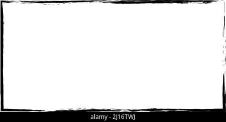 Panoramic grunge background black and white frames - Vector illustration Stock Vector