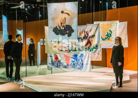 London, UK. 23rd Mar, 2022. Godze Ilken, As the roots spoke the cracks deepen - Rooted Beings, a new exhibition opening at Wellcome Collection which explores our relationship with the plant world and what can we learn from it. Credit: Guy Bell/Alamy Live News