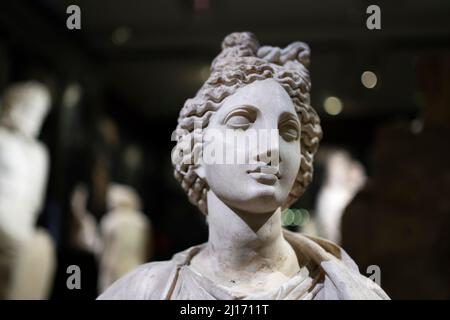 Statue of Artemis in Istanbul Archaeological Museum, Turkey. Stock Photo
