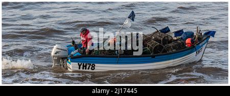 Small fishing boats sheringham Norfolk Stock Photo