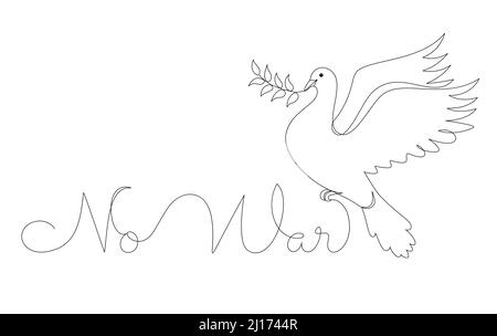 Pigeon in a modern abstract one line style.  Stock Vector