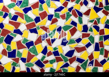 colorful broken tile mosaic texture. trencadis Stock Photo