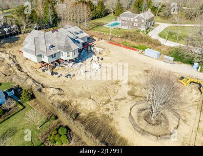 Aerial view of 9 Hither Lane, East Hampton, NY Stock Photo