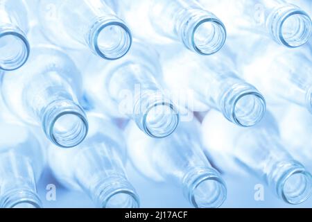 Empty glass bottles ready for recycling Stock Photo