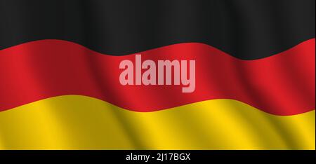 Germany flag horizontal background. Germany flag vector banner with copy space. Stock Vector