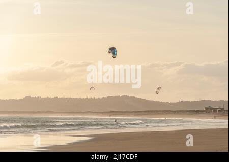 Beach and coastal scenery at Praia dos Tres Irmaos, Alvor, Algarve, Portugal, Europe Stock Photo