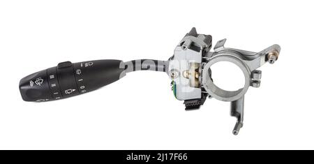 Switch arm stick control light sign turn left or right and open mode of headlight car. Auto service industry. Spare parts catalog. Stock Photo