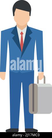 businessman with briefcase standing city background vector illustration ...