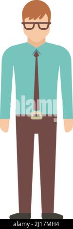 Businessman character. Office worker in glasses. Smart man Stock Vector