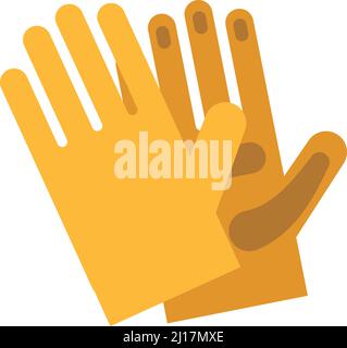 Yellow protection gloves. Personal safety for hand work Stock Vector