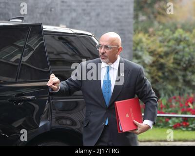 London, UK. 23rd Mar, 2022. Education Secretary Nadhim Zahawi arrives at Downing Street No 10 for the weekly Cabinet Meeting ahead of the budget. Credit: Uwe Deffner/Alamy Live News