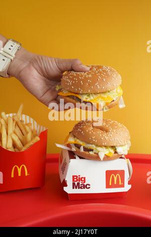 Ayutthaya,Thailand - Mar23,2022 : McDonald's Restaurant in Ayutthaya,Thailand. McDonald's is an American hamburger and fast food restaurant chain Stock Photo