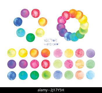 Watercolor design elements isolated on white background Stock Vector