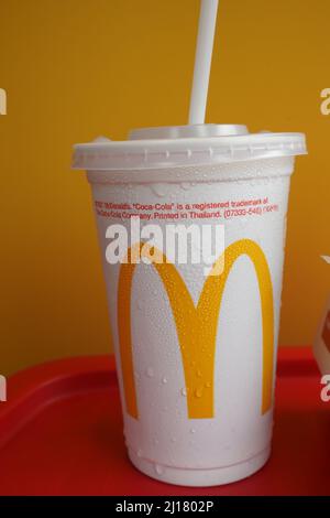 Ayutthaya,Thailand - Mar23,2022 : McDonald's Restaurant in Ayutthaya,Thailand. McDonald's is an American hamburger and fast food restaurant chain Stock Photo