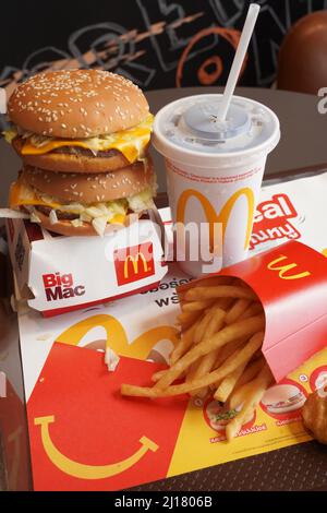 Ayutthaya,Thailand - Mar23,2022 : McDonald's Restaurant in Ayutthaya,Thailand. McDonald's is an American hamburger and fast food restaurant chain Stock Photo