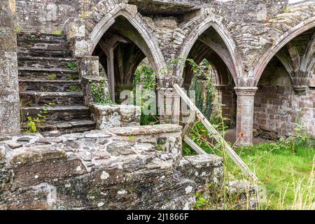 The ruins of Balmerino Abbey (or St Edwards Abbey) a 13th century Cistercian monastery at Balmerino, Fife, Scotland UK Stock Photo