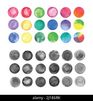 Watercolor design elements isolated on white background Stock Vector