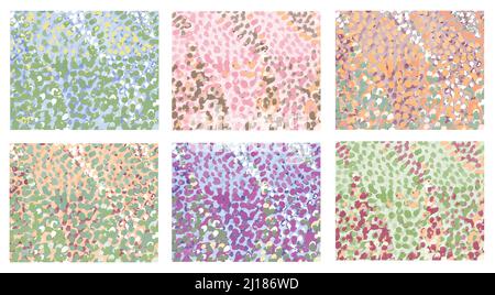 Handmade watercolor painting illustration. Dotted technique. Pointillism. Stock Vector