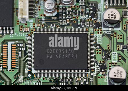 printed circuit board with processor Stock Photo