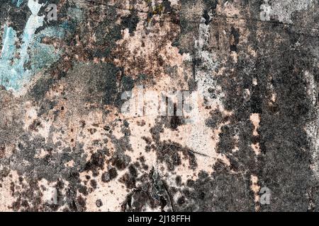 Damaged antique concrete plaster wall with rustic grunge texture for background Stock Photo