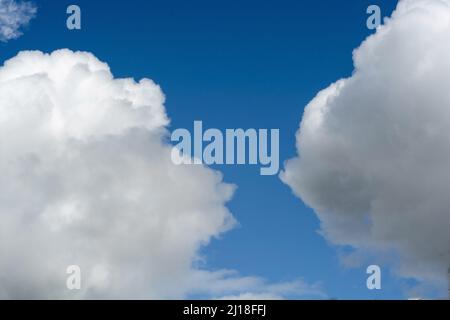 Blue sky and white clouds background Stock Photo