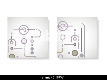 Vector technology illustration. Chemistry connect design texture. Dots and lines simple element background. Abstract minimalistic technical ornament Stock Vector
