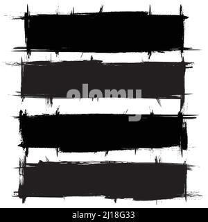 Black grunge rectangle frames set Stock Vector