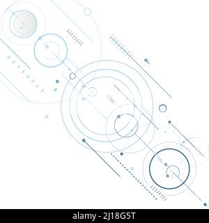 Abstract background with overlapping circles and dots. Chaotic motion. Stock Vector