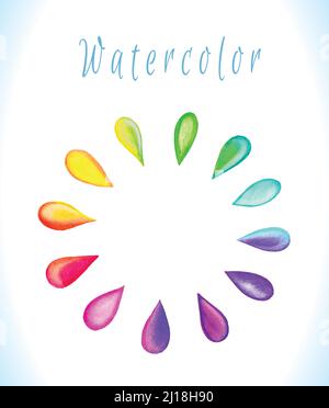 Rainbow colored drops. Abstract background with place for your text Stock Vector