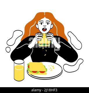 people eating food clipart