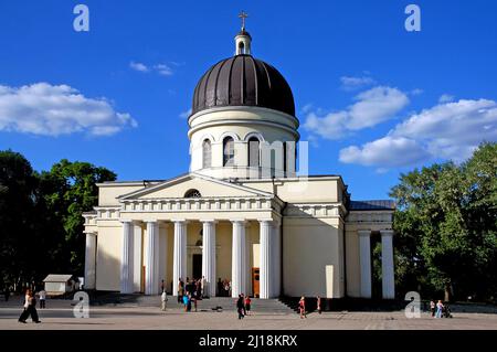 Chisinau or Kishinev, Moldova: Cathedral of Christ's Nativity in Cathedral Park in the center of Chisinau. An ornate 19th-century Orthodox church. Stock Photo