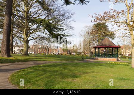 Halstead Public Gardens, Halstead, Essex. These gardens are in a formal Victorian style. Stock Photo