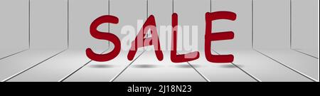 Creative 3D sale banner. Simple and clean banner for website designing, advertising, posters, printing, etc. Stock Vector