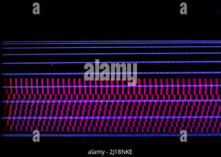 Pixelated tv screen, bad signal. TV signal failing. Abstract high resolution glitch background. Stock Photo