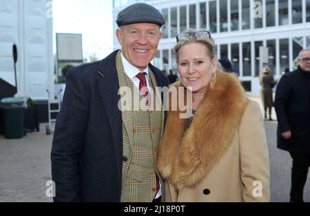 Adam Henson from BBC Countryfile and wife Charlie Gilbert   Day Three at Cheltenham Racecourse Gold Cup Festival    St Patrick's Day    Pictures by Mi Stock Photo