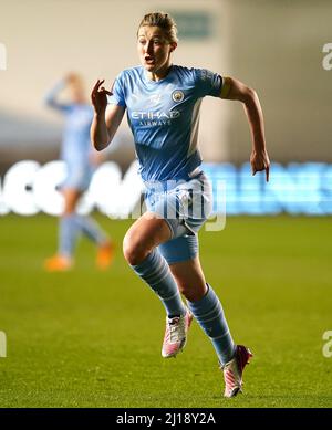 Manchester City's Ellen White in action during the Barclays FA Women's Super League match at the Academy Stadium, Manchester. Picture date: Wednesday March 23, 2022.