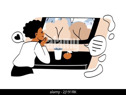 Happy person traveling abstract concept Stock Vector