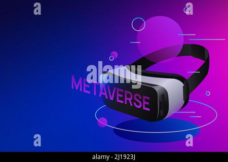 VR Goggles Purple Concept. Metaverse. Vector illustration Stock Vector
