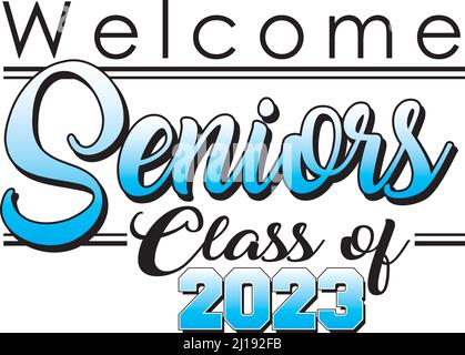 Welcome Seniors Class of 2023 Banner Purple background with Graduation ...