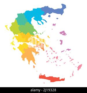 Greece - map of decentralized administrations Stock Vector
