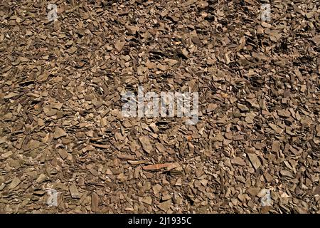 Loose volcanic rocks surface. Full frame texture. Stock Photo
