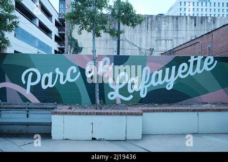 This is the Parc De Lafayette Mural in Lafayette Louisiana. Stock Photo