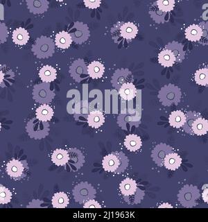 Seamless floral pattern based on traditional folk art ornaments. Colorful flowers on color background. Scandinavian style. Sweden nordic style. Vector Stock Vector