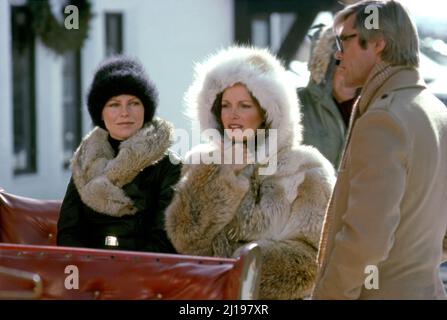 Episode of hit TV show Charlie's Angels being filmed in Vail, Co. with actors Cheryl Ladd, Jaclyn Smith and Dennis Cole.