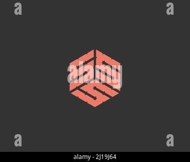 hexagonal geometric letter S S S vector logo design illustration Stock Vector