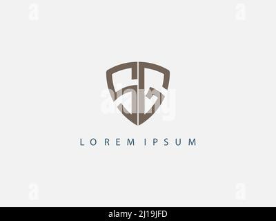 Initial letter S G in shape of shield , GS logo vector design template Stock Vector