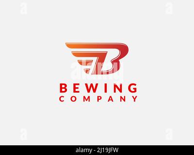 Letter B wing logo design concept template illustration, Wings design element vector illustration. Corporate branding identity Stock Vector