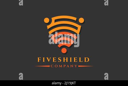 Premium monogram shield letter S S or 5 S initials logo. Elegant shield vector logo design. usable logo for technology, cyber security,application, we Stock Vector