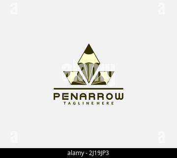 Arrow inside Pen Icon Vector Logo Template Illustration Design. Vector Stock Vector