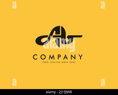 simple logotype linked letter A B usable logo design for business, industry, food, brand identity, product etc Stock Vector